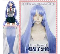 Anime My Hero Academia Nejire Hado Hadou Cosplay Wig 110cm Long Blue Straight Heat Resistant Synthetic Hair Wig + Wig Cap