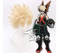 Anime My Hero Academy Baku No Hero Bakugou Katsuki Bakugo Linen Blonde Heat Resistant Cosplay Short Wig