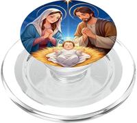Anime Nativity Christmas Design - Kawaii Manger Scene Art PopSockets PopGrip for MagSafe