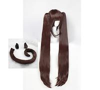 Anime NEKOPARA Cosplay Wig Women te Vanilla 100cm Heat Resistant Synthetic Hair NEKOPARA Cosplay Hair +Wig Cap Wig with ears tail