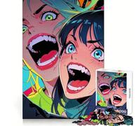 Anime Neon Fury Jigsaw Puzzles 1000 Pieces Recall Boost Clean Connection Real Challenge Xmas Gift (38x26cm)