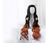 Anime Nezuko Tanjirou Kamado Wigs Demon Slayer Kimetsu no Yaiba Cosplay Wigs Zenitsu Agatsuma Golden Short Hair One Size Agatsuma Zenitsu Cosplay Anime Wig Coser (Color : Kamado Nezuko, Size : One S