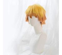 Anime Nezuko Tanjirou Kamado Wigs Demon Slayer Kimetsu no Yaiba Cosplay Wigs Zenitsu Agatsuma Golden Short Hair One Size Agatsuma Zenitsu Cosplay Anime Wig Coser (Color : Agatsuma Zenitsu, Size : On