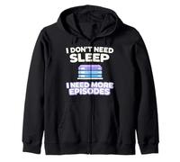 Anime Night Owl Late Night Anime Binge Kawaii Insomnia Zip Hoodie