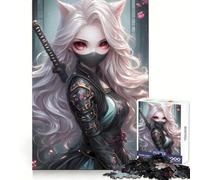 Anime Ninja Fox Girl 1000 Piece Jigsaw Puzzles for Teenagers Brain Exercise Bright Color Pattern Build (38x26cm)