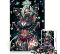 Anime Ninja Girl with Swords Teenagers Puzzles 1000 Piece Jigsaws Memory Boost Indoor Fun Pattern Assemble Home Accent (38x52cm)