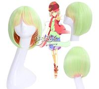 Anime No Game No Life Nogemu Noraifu Tet Teto Cosplay Wig Short Bob Straight Light Green Pink Mixed Cosplay Wigs + Wig Cap One Size Wig Pl-352