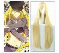 Anime Noragami Bishamon Blonde 100cm Long Golden Straight Heat Resistant Synthetic Hair Cosplay Props Halloween + Free Wig Cap
