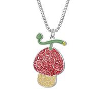 Anime ONE PIECE Devil Fruit Cosplay Necklace Anime Character Accessories Pendant Alloy Process Halloween Carnival Party Dress Up Gifts for Men Women Kids Manga Fans