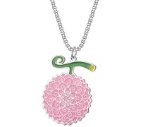 Anime ONE PIECE Devil Fruit Cosplay Necklace Flower-Flower Fruit Pendant Anime Character Accessories Alloy Process Halloween Carnival Party Dress Up Manga Lover Series Gift
