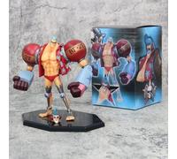 Anime One Piece Figurines Strawhat Monkey D Luffy Trafalgar Law Zoro Ace Sabo Crocodile Shanks Mihawk Buggy Action Collectible Gift Statues for One Piece Anime Manga Fans (Franky 18cm)