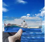 Anime One Piece Going Merry Cruise Ship Model Liquid Wave Unsinkable Boat Toy Home Desk Decorations Decors Gifts For Fans