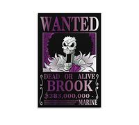 Anime One Piece Wanted Poster Brook Poster Print Art Wall Painting Canvas Posters Modern Bedroom Decor 12x18inch(30x45cm)