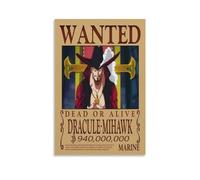 Anime ONE PIECE Wanted Poster Dracule Mihawk Wall Art Picture Painting Poster Canvas Print Posters Artworks Room Decor 12x18inch(30x45cm)