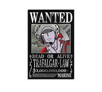 Anime One Piece Wanted Poster Law Canvas Painting Poster Wall Art Decorative Picture Prints Modern Decor 08x12inch(20x30cm)