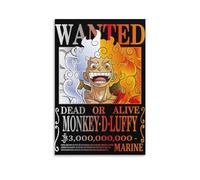 Anime One Piece Wanted Poster Luffy Gear 5 Home Decor Poster Wall Art Hanging Picture Print Decorative Painting Posters 12x18inch(30x45cm)