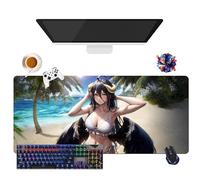Anime Overlord Albedo Mouse Pad | Giant Washable Mouse Pad XL | Non-Slip Grip + Reinforced Edges | Durable Surface for Gaming, Office and Home (1, 35.4" × 15.7" × 0.12")