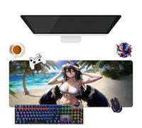 Anime Overlord Albedo Mouse Pad | Giant Washable Mouse Pad XL | Non-Slip Grip + Reinforced Edges | Durable Surface for Gaming, Office and Home (1, 31.5 x 11.8 x 0.12 inches)