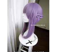 Anime Owari no Seraph Of The End Shinoa Hiragi Cosplay Wigs Short Purple Braided Synthetic Hair Wig + Wig Cap+ Butterfly Hairpin