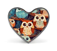 Anime Owl_77921330 Heart Shape Lapel Pin Personalized Pinback Button Badges Retro Punk Button Pin Kawaii Heart Badges for Men Women Clothes Bags Hats & Gift