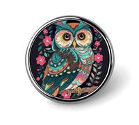 Anime Owl Button Pin,Design Your Own Personalized Pin Back Button Badges Exquisite Round Badge Travel Brooch Metal Decorative Pins for Hat Clothes Backpack