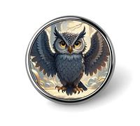 Anime Owl Button Pin Personalized Metal Lapel Pins Badges Classic Round Brooch Pin Novelty Unique Enamel Pins Cute Funny Pinback Button Badge for Jackets Backpacks Bags Coat