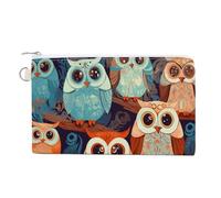 Anime Owl Coin Purse with Zipper Coin Wallet Coin Pouch Canvas Change Purse Pouch Zero Wallet Coin Bag