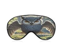 Anime Owl Eye Mask with Adjustable Strap Soft Breathable Sleep Mask for Home Office Travel Airplane Light Blocking Comfortable Eye Covers for Women Men