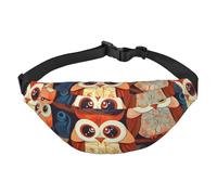 Anime Owl Fanny Pack for Men Women Belt Bag Fashion Waist Bag Everywhere Crossbody Bag Wallet Hip Bum Bag with Adjustable Strap Waterproof Chest Bag for Travel Hiking Sports, Black, One Size
