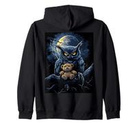 Anime Owl Goth Teddy Bear Gothic Women Teddy Bear Anime Owl Zip Hoodie
