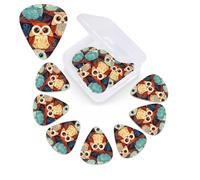 Anime Owl Guitar Picks 12 Pack 3 Different Thickness Celluloid Guitar Plectrums with Guitar Pick Storage Box Personalized Guitar Pick for Acoustic Guitar Picks