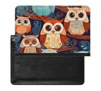 Anime Owl Passport Holder Premium PU Leather Passport Cover Portable Travel Passport Protector Case Unisex Travel Essentials Document Organizer for Vacation Business Trips