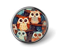 Anime Owl Round Badge Pin, 1 Inch Durable Non-Fading Lapel Pin, Versatile Metal Button Badges, Lightweight Decorative Brooch for Clothing Accessories Personalized Gifts