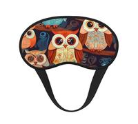 Anime Owl Sleep Mask for Side Sleeper Eye Mask for Sleeping Light Blocking Soft Breathable Sleep Eye Mask for Women Men Adjustable Elastic Strap Travel Nap Blackout Eye Shade Cover