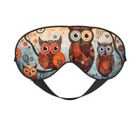 Anime Owl Sleep Mask for Women & Men - Double-Sided Eye Mask with Adjustable Strap, Soft Silky Feel, Light-Blocking & Breathable for Travel, Nap, Shift Work, Yoga