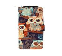 Anime Owl Wallet Multifunctional Leather Wallets for Men Compact Long Wallet Credit Card Holder Passport Bag