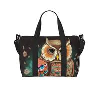 Anime Owl Water-Resistant Crossbody Travel Bag, Large Carry-On with Adjustable Strap, Multi-Compartment Weekender for Gym, Travel, Outdoor