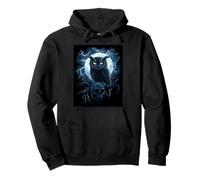 Anime Owl with Skull Goth Men Women Gothic Anime Skull Owl Pullover Hoodie