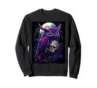 Anime Owl with Skull Goth Men Women Gothic Anime Skull Owl Sweatshirt
