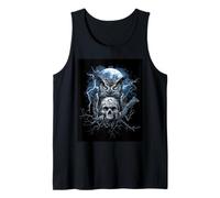 Anime Owl with Skull Goth Men Women Gothic Anime Skull Owl Tank Top