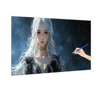 Anime Paint by Numbers for Adults Beginner, DIY Adult Paint by Numbers Girl, Painting by Number on Canvas, Oil Painting Arts and Crafts for Room Decor, Gifts for Women, Without Frame 90x40cm S-52