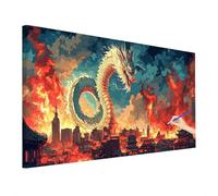 Anime Paint by Numbers for Adults Children, Painting by Numbers for Beginner, Dragon Paint by Number Kits with Large Canvas 160x70cm, DIY Oil Painting Kit for Autumn Decor Home, Gifts for Women E-7