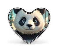 Anime Panda Face Buttons Pin Memorial Boutonniere for Wedding Groom Bride, Customize Lapel Heart Pin for Christmas, Men Women Costume Decorative Fashionable Brooches