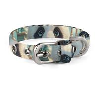 Anime Panda Face Dog Collar, Soft Comfortable Pet Collar for Small & Medium Dogs, Adjustable Durable Cat Collars for Puppies