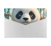 Anime Panda Face File Folder, Plastic Accordion File Folders with 6 Pockets, Expanding File Organizer with Snap Closure, Portable Document Paper Organizer, Office Supplies Filing Folders