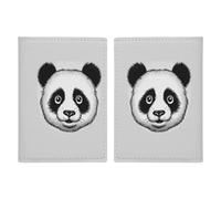 Anime Panda Face Passport Holder for Women Men PU Leather Passport Travel Wallet with Multiple Pockets