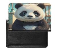 Anime Panda Face Passport Holder Passport Cover Protector Essentials with Credit Card Slots for Women Men
