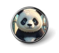 Anime Panda Face Round Badge Brooch Lightweight Lapel Tie Pins Unique Gifts Metal Brooch Badge For Hat Shirt Clothing Bags Decoration