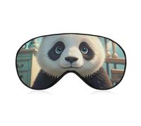 Anime Panda Face Sleep Mask for Women Men, Soft Eye Mask with Adjustable Strap for Sleeping, Light Blocking Travel Blindfold for Nap Comfortable Eye Cover for Home Office