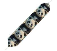 Anime Panda Face Table Runner for Dining Table, Short Plush Runners Washable & Durable Tablerunner Modern Home Decor for Wedding, Kitchen, Holiday 178*33cm